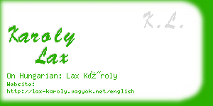 karoly lax business card